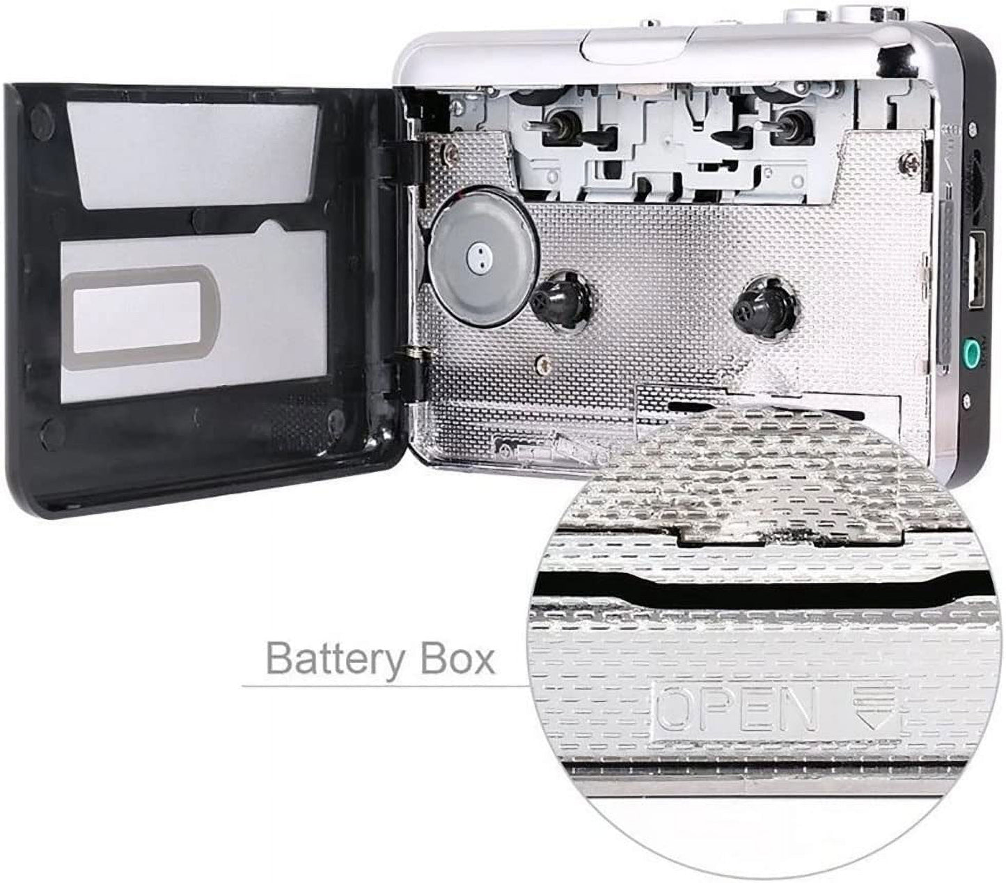 Portable Walkmen Cassette Player Best Overall Standalone USB Cassette to MP3 Converter Audio Music Cassette Tape to Digital Converter Player (White)