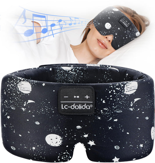 Sleep Mask with Bluetooth Headphones  Silk Eye Mask for Sleeping Side Sleepers  5.4 Bluetooth Silk Sleep Mask Headphones for Women Men with Thin Speaker  Blackout  Cooling  Comfort