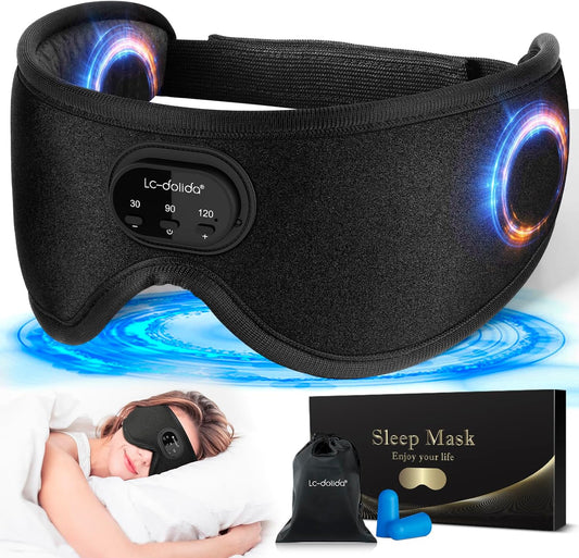 LC-dolida Sleep Headphones  White Noise Bluetooth Sleep Mask 3D Wireless Timing Eye Mask for Sleeping  Sleep Mask with Bluetooth Headphones for Side Sleepers Travel Yoga  Cool Gadgets for Men Women