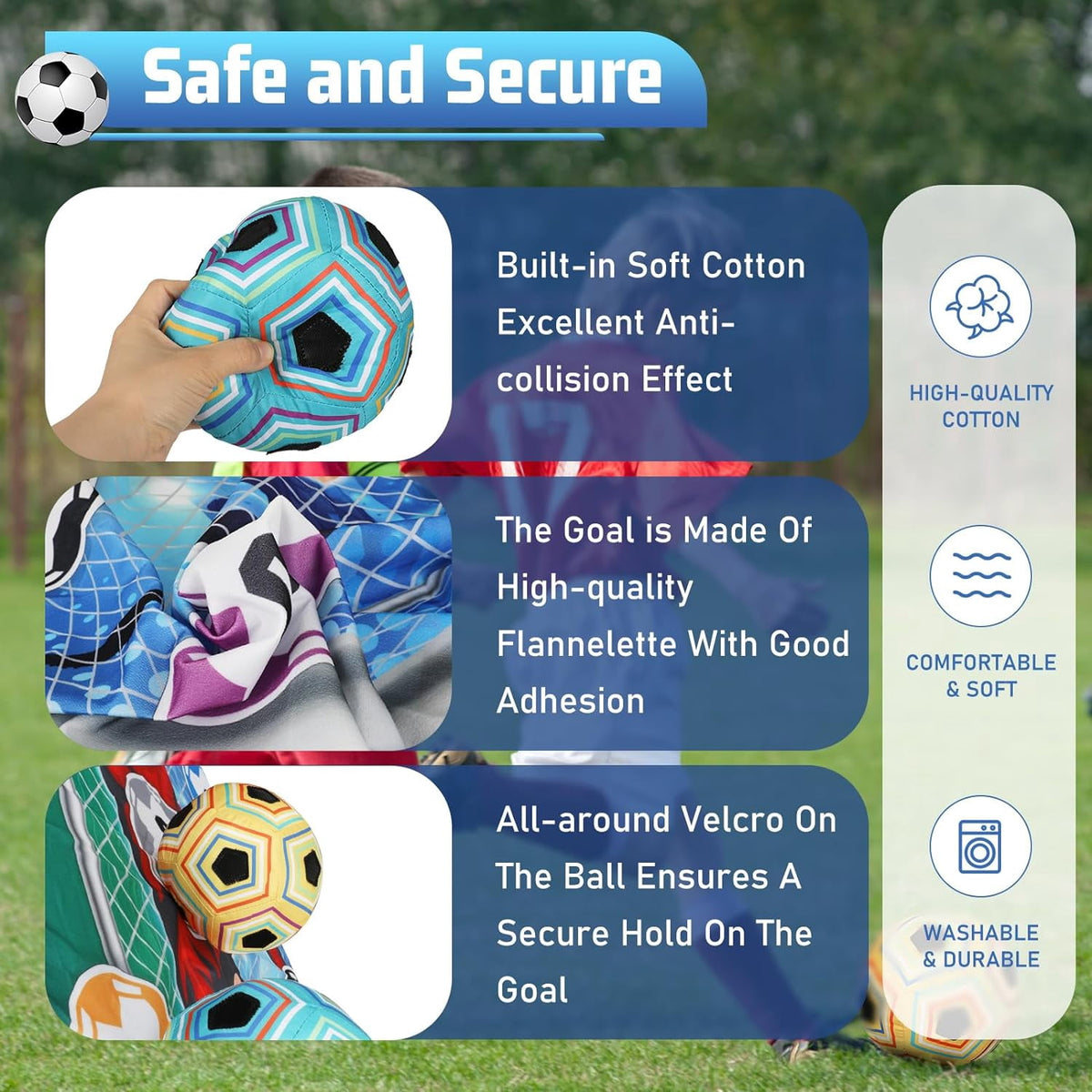 CEDQ Toy Soccer Ball Game Set for Boys and Girls Kids Sports Toys Indoor Outdoor Backyard Toss Soccer Goal Game with 2 Balls 1 Flannel Target Soccer Toys for 3-5 6-8 8-12 Years Old Kids Birthday Gift