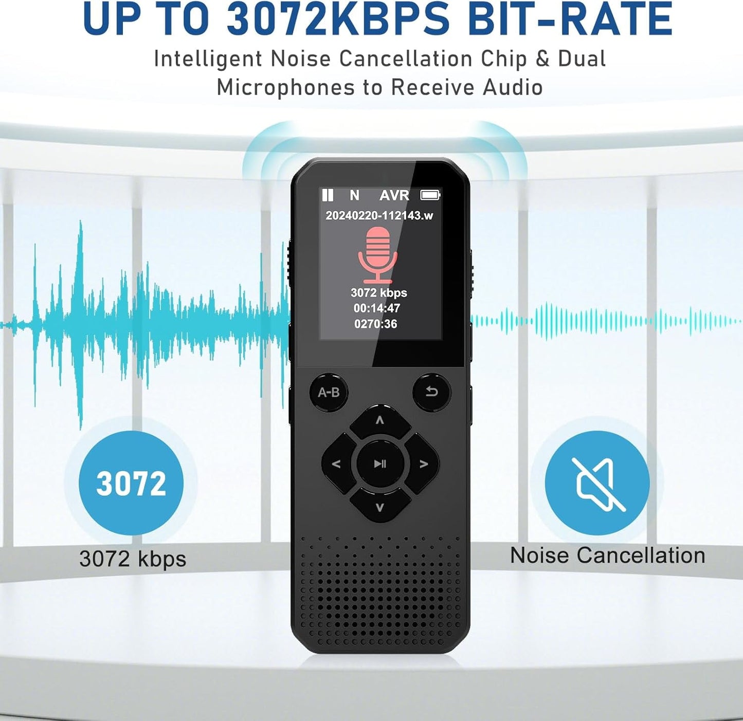 MUSICOZY MP3 Player 64GB Bluetooth Music Player Bluetooth Voice Recorder with High Bit Rate and Call Recording Ideal for Interviews Meetings Lectures and More Long Battery Life (Black)