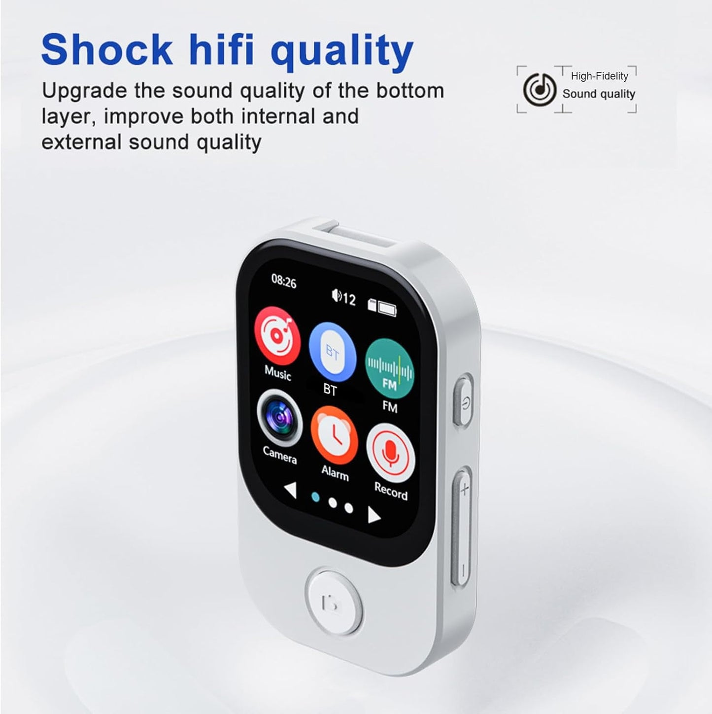 64GB Mini MP3 Player with Camera Bluetooth Mp3 Mp4 Music Player 2.0 IPS Touch Screen Android Player with Speaker FM Radio MP3 Player with E Book Alarm Clock Stopwatch Walkmen Player for Sports Travel
