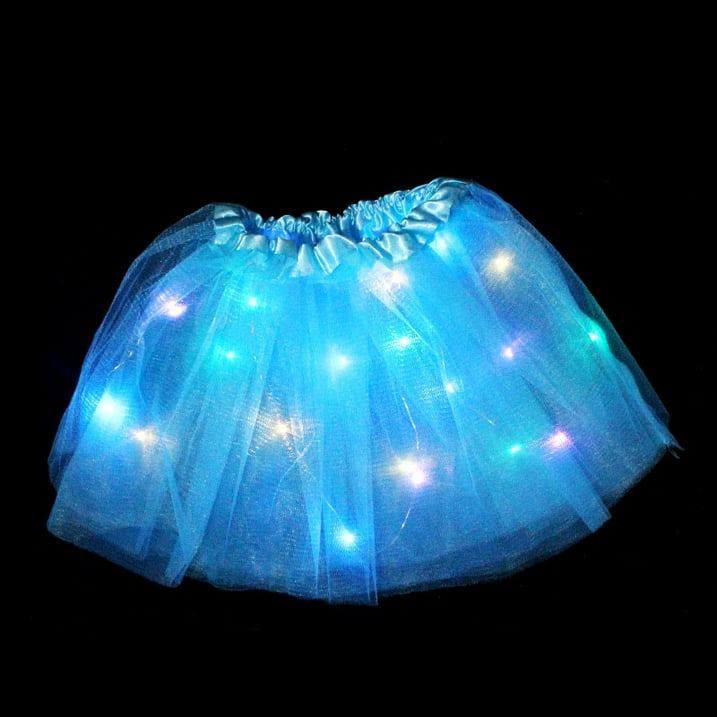 LED Children Costume Props Halloween Christmas gifts Fairy Princess Kids Costume Sets Butterfly Wings Wand Headband Tutu Skirt New Year Gifts for 3 4 5 6 7 8 Years Old Girls Blue with Light