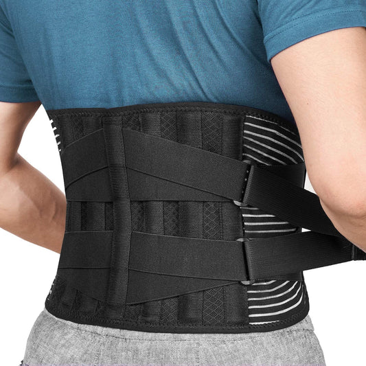 Back Braces for Lower Back Pain Relief with 6 Stays Breathable Back Support Belt for Men/Women for work Anti-skid lumbar support belt with 16-hole Mesh for sciatica(L)