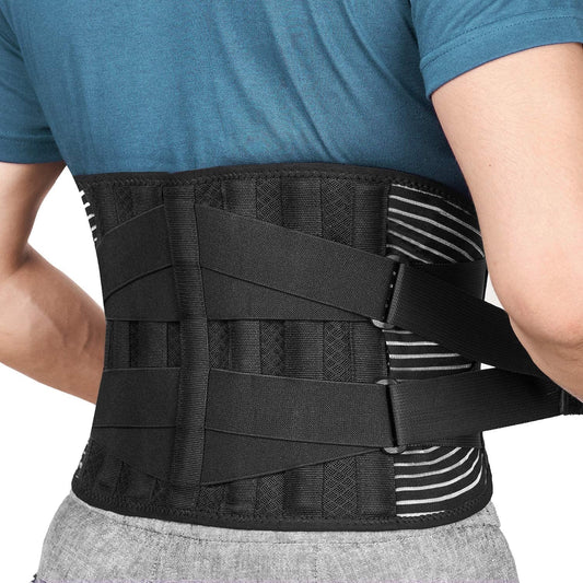 Back Braces for Lower Back Pain Relief with 6 Stays Breathable Back Support Belt for Men/Women for work Anti-skid lumbar support belt with 16-hole Mesh for sciatica(XL)