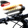 10000LM Super Bright Bike Light Set Rechargable Powerful Bicycle Front Back Lights IPX6 Waterproof With High-Decibel Horn Long Battery LED Bicycle Light with Remote Control for Road Mountain Cycling