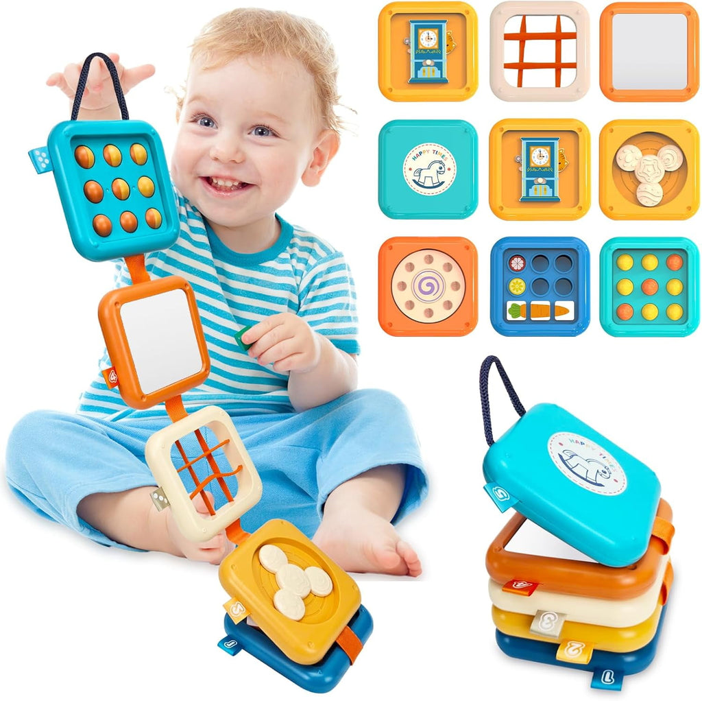 CEDQ Baby Busy Board Toys for 1 Year Old Montessori Toys for 1 Year Old 8 in1 Travel Sensory Toys Toddler Learning Toys ctivities Busy Cube Birthday Gifts for Boy Girl My First Montessori Busy Board