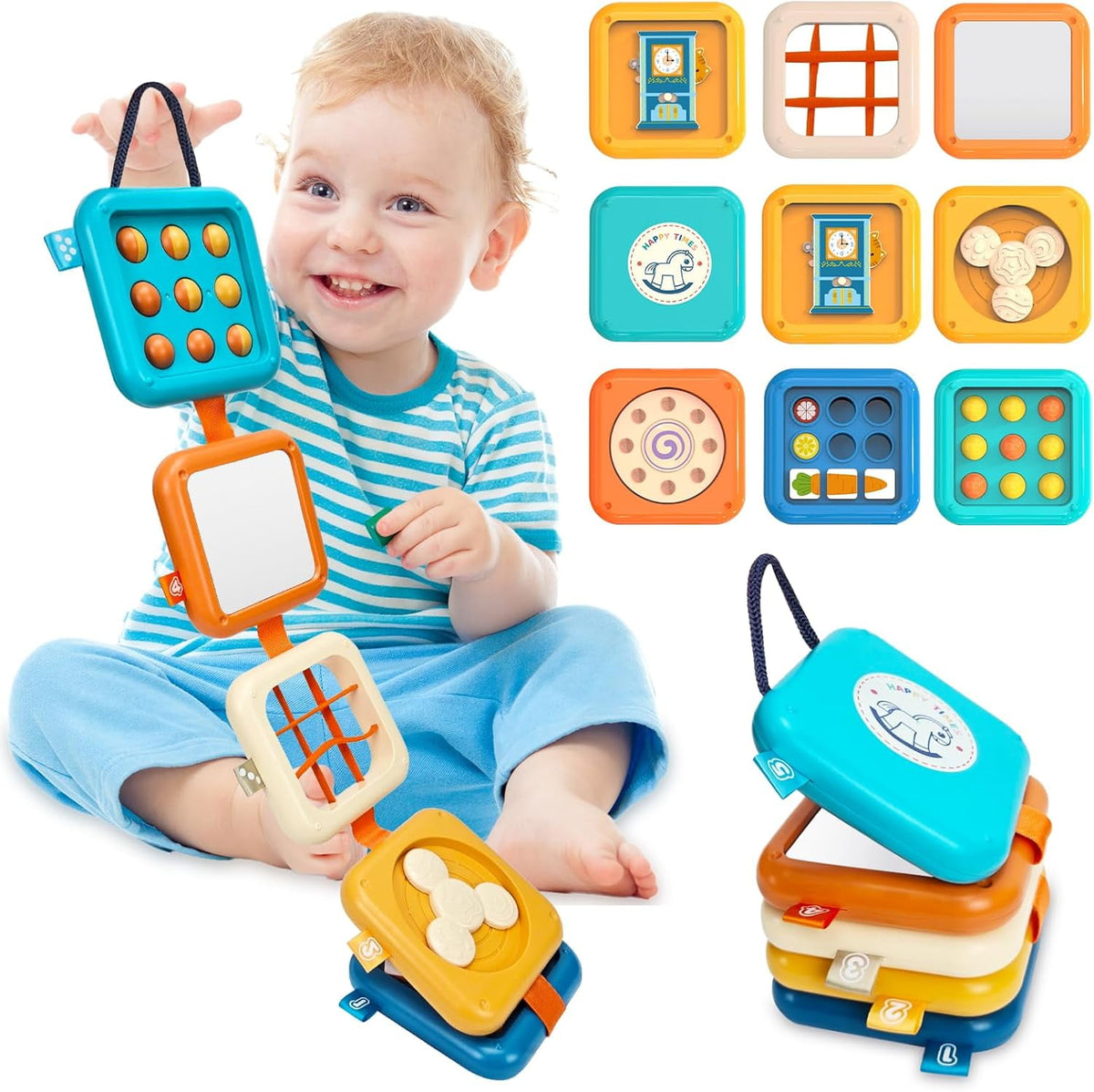 CEDQ Baby Busy Board Toys for 1 Year Old Montessori Toys for 1 Year Old 8 in1 Travel Sensory Toys Toddler Learning Toys ctivities Busy Cube Birthday Gifts for Boy Girl My First Montessori Busy Board