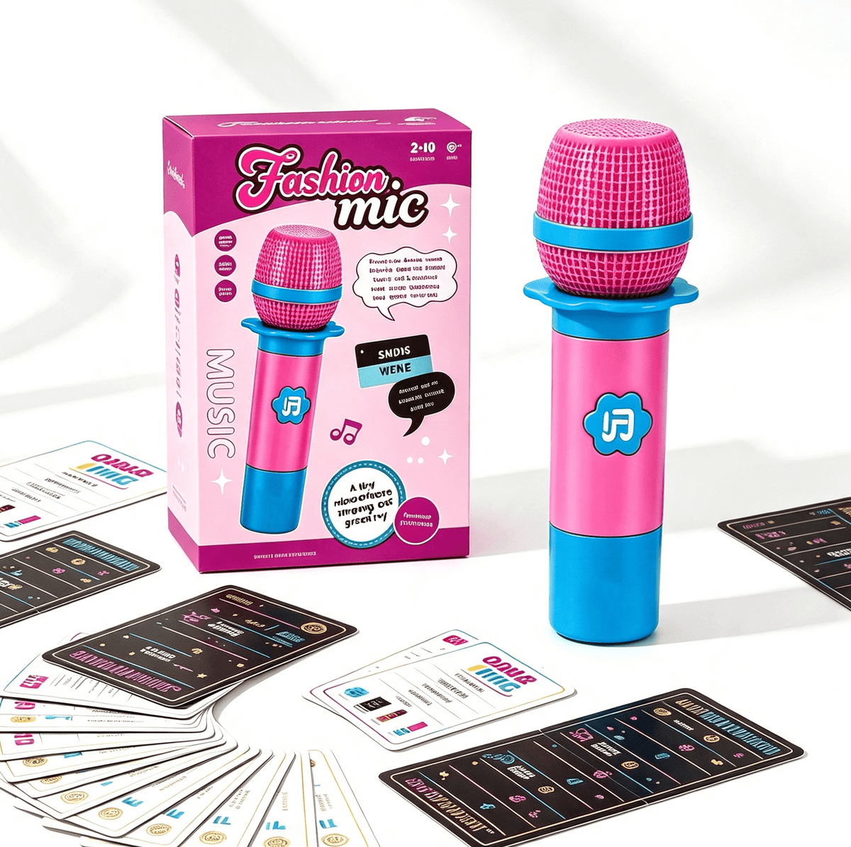 CEDQ Party Game-Ultimate Mic Karaoke Music Trivia Challenge for 2-10 Players New Music Version of Family Card Game 110 Lyric Cards Microphone&Games Board Perfect for Adults & Music Lovers Games Night