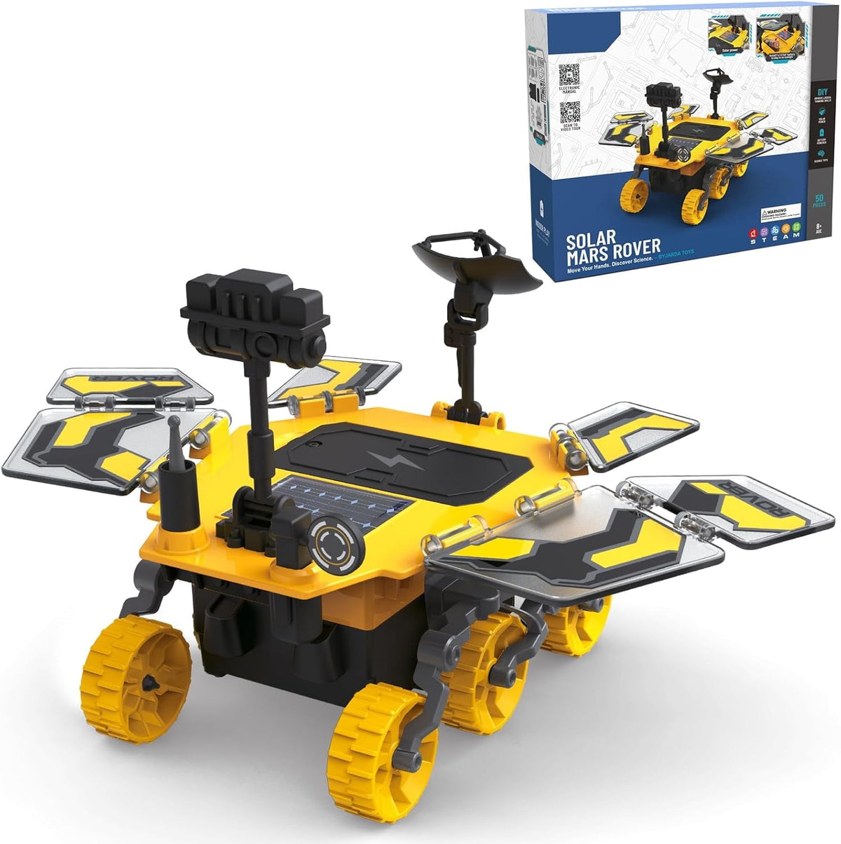 CEDQ Solar Robot Kit-Mars Rover STEM Educational Toys for Boys Ages 8-12 Kids Space Toys DIY Science Kit with Two Energy Modes Explore Solar Energy Toys as Birthday Gifts for 8 9 10 11 12 Years Old
