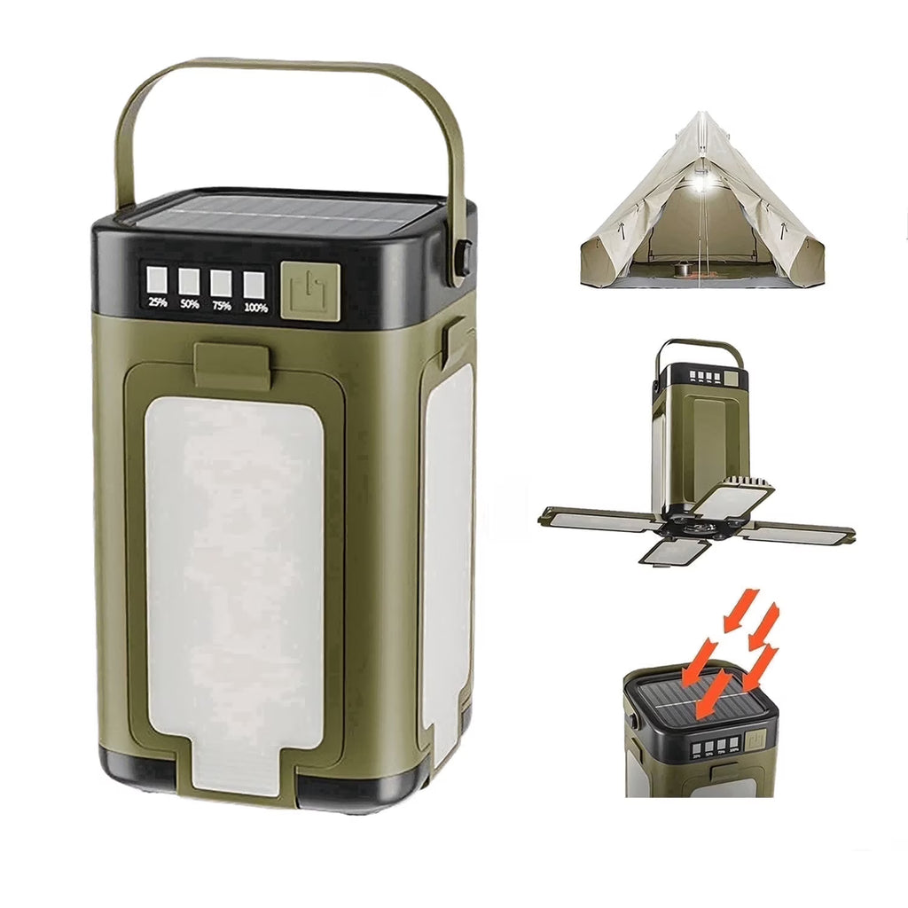 Camping Lantern, Camping Tent Light for Home | 2000 MAh Solar Camping Lights | Solar Portable 6 Modes Dimmable with 90 Degree Expandable 4 Led Lamp for Hiking Patio Tent Power Adventures