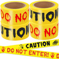 Halloween Decorations Caution Tape, 4Pcs 2Inx82Ft/Roll Do Not Enter Tape and Caution Tape, Halloween Warning Tape for Indoor Outdoor Halloween Party Decorations, Yellow