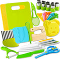 Kids Safe Knife Toys Set Toddler Kitchen Set for Real Cooking 45 PCS Toddler Montessori Kitchen Tool Toy for Girl Boy Age 2-10 Gifts for 2 3 4 5 6 7 8 9 10 Year Old Girl Boy Birthday Christmas