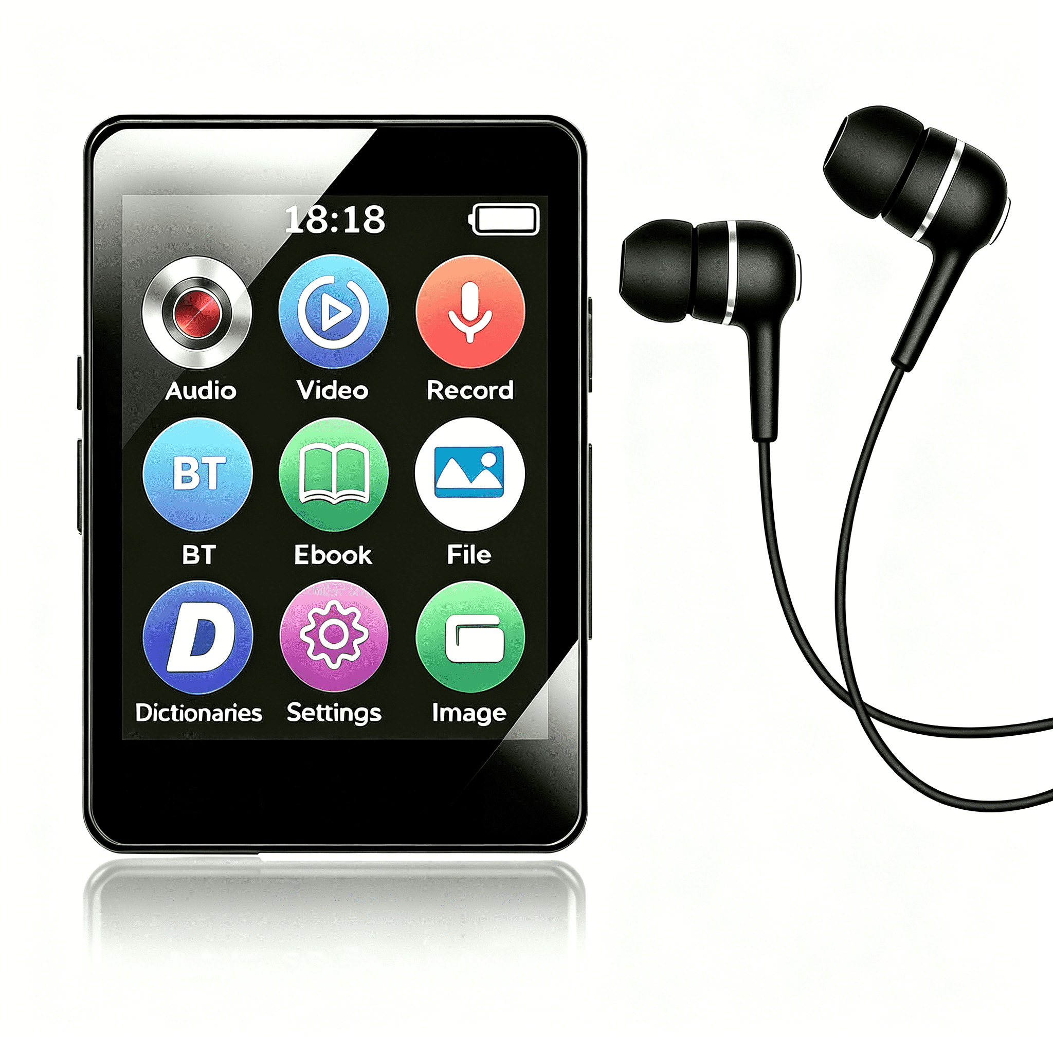 MP3 Player Mini Digital Walkmen Portable MP4 Bluetooth Stereo Speaker HiFi Music Player Multifunction Recording Alarm Clock Video Playback Photo Album Supports up to 128GB for Kids Running Walking