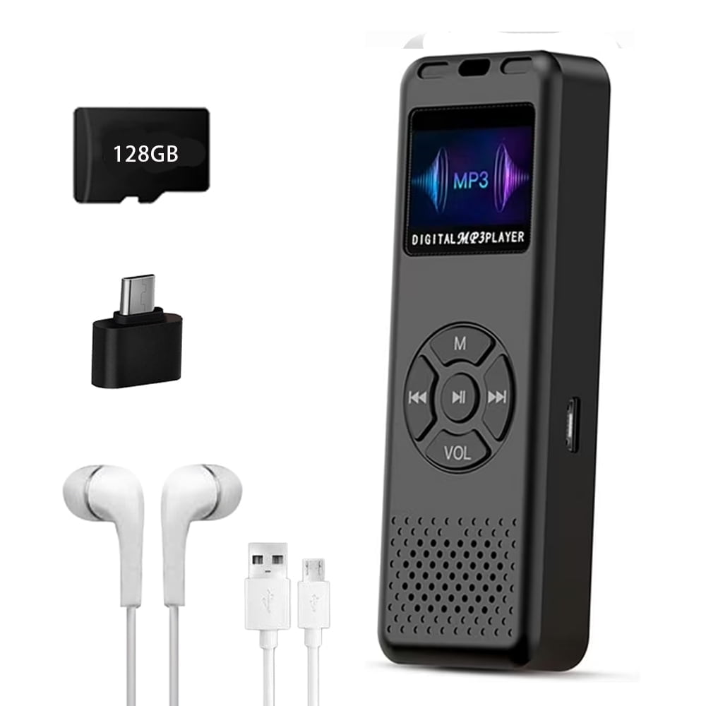 MUSICOZY 128GB MP3 Player Portable Music Player with Built-in Speaker Hi-Fi Lossless Sound Music MP3 Player for Voice Recorder FM Radio E-Book AB Repeat mode with Earphones for Kids Running Walking