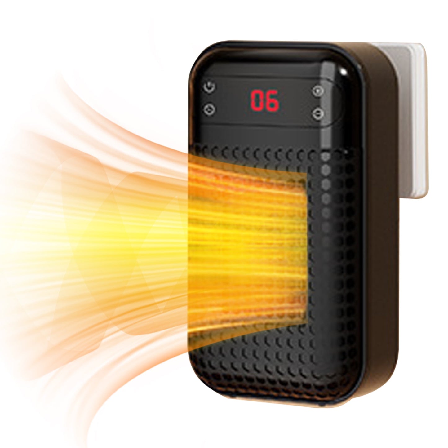 MUSICOZY Upgrade Smart Wall Space Heater 500W/800W Portable Electric Small Heater With Adjustable Thermostat and Timer Overheat Protection Safe Heater for Office Dorm Dog Room (Black-500W)