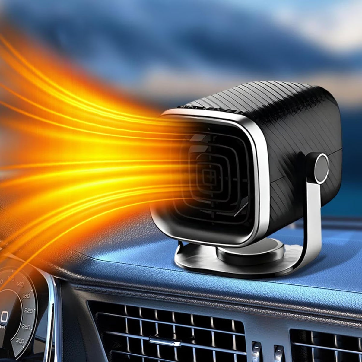 MUSICOZY Portable Car Heater Automotive Defogger – Electric Car Cooler Warmer | Quick Heat Air Blower, Vehicle Cabin Heater,Plug-In Deicer Machine For Drivers Trucks RVs SUVs Sedans Adventure Seekers