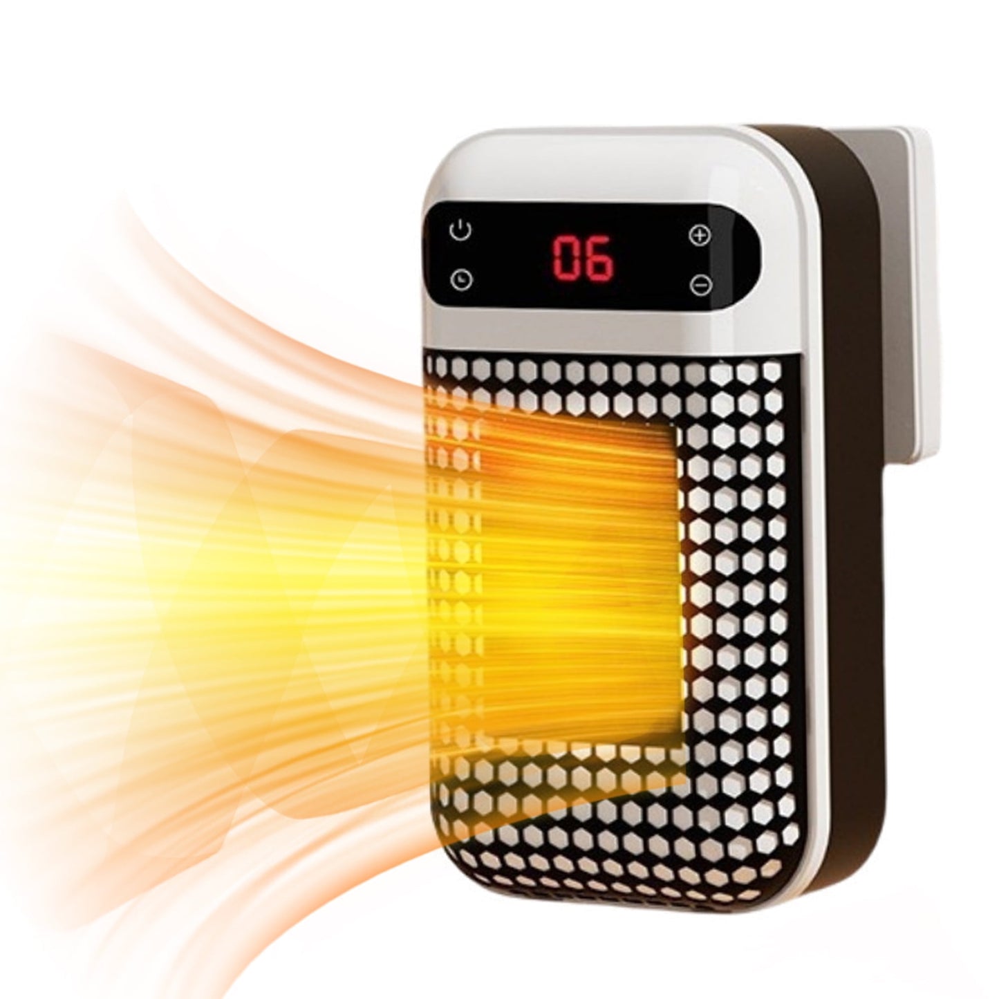 MUSICOZY Upgrade Smart Wall Space Heater 500W/800W Portable Electric Small Heater With Adjustable Thermostat and Timer Overheat Protection Safe Heater for Office Dorm Dog Room (White-500W)