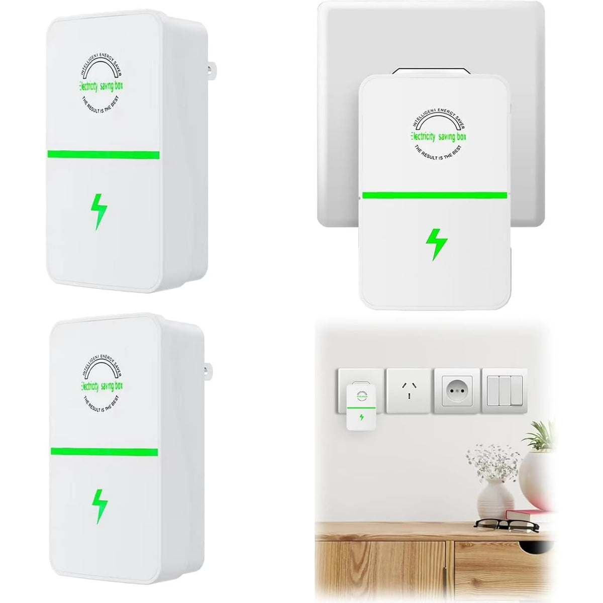 Electricity Saving Box,Energy Saving Device,High Efficiency Household Stable Voltage Device US Plug Reduces Energy Costs, Stabilize Voltage 2 Pack