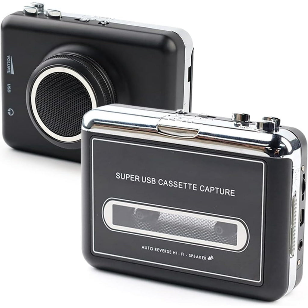 Clear Stereo &Auto Reverse Walkman Cassette Player with Detachable External Speaker-Portable Cassette to MP3 Digital Converter- Convert Tapes to Digital Format via USB-Compatible with MAC Laptops & PC