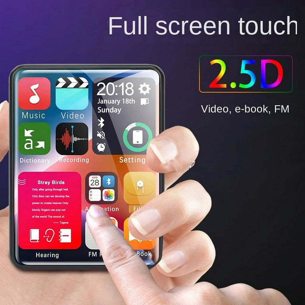 128GB Support MP3 Player 2.4 Inch Touch Screen Black Hifi Bluetooth Lossless Audio Recorder FM Radio Mp4 Video Player Ebook