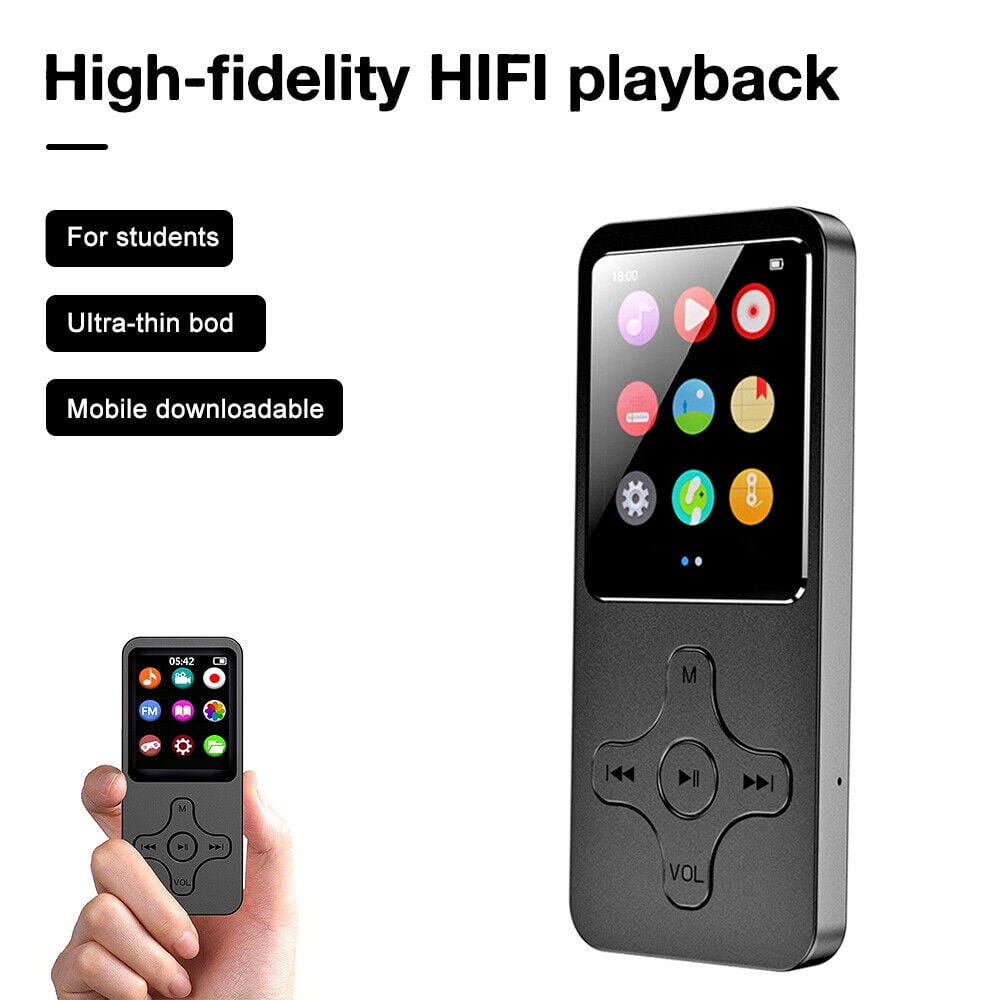 Bluetooth Mp3 Player with Speaker 64GB Portable HiFi Sound Student Player Walkman Player Digital Music Mp3 Mp4 Player with FM Recorder E-Book Video