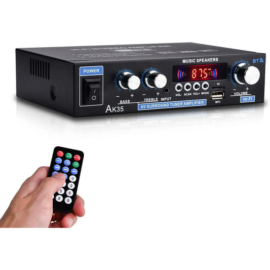 Bluetooth Digital Amplifiers Audio Stereo Receiver AK35 200W Home 110-240V Bluetooth Bass Audio Power compatible Amplifier  Hifi FM USB Auto Music Subwoofer Speakers Audio Amplifier Receiver