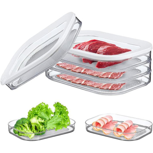 Deli Meat Container for Fridge  Bacon Lunch Meat Container for Refrigerator  Meal Prep Containers  Stackable Food Storage Boxes with Lid for Cold Cuts  Salami  Deli  Lunch Meat  BPA Free  White