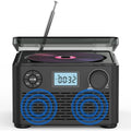 Portable CD Player Boombox with Bluetooth CD Players for Home with Stereo Speakers Rechargeable BoomBox CD Player with FM Radio Support CD/MP3 USB/TF Card Headphone Jack for Home and Kids Gift