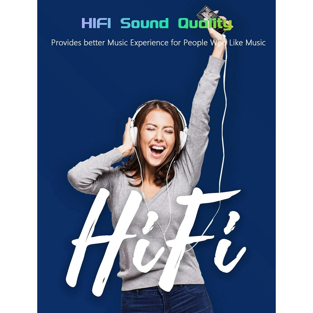 128GB MP3 Player with Bluetooth 5.0: Portable Lossless Sound Music Player with HD Speaker 2.4  Screen Voice Recorder FM Radio Touch Buttons 64G Storage+Support up to 64GB for Running Walking