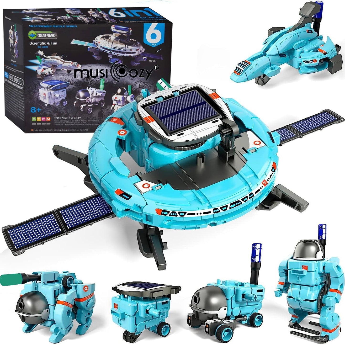 MUSICOZY 6-in-1 Building Science STEM Kits  STEM Projects for Kids Ages 8-12 12-16  Solar Robot Kit Space Toys Birthday Gifts for 8 9 10 11 12 13 14 15 16 Year Old  Boys Girls