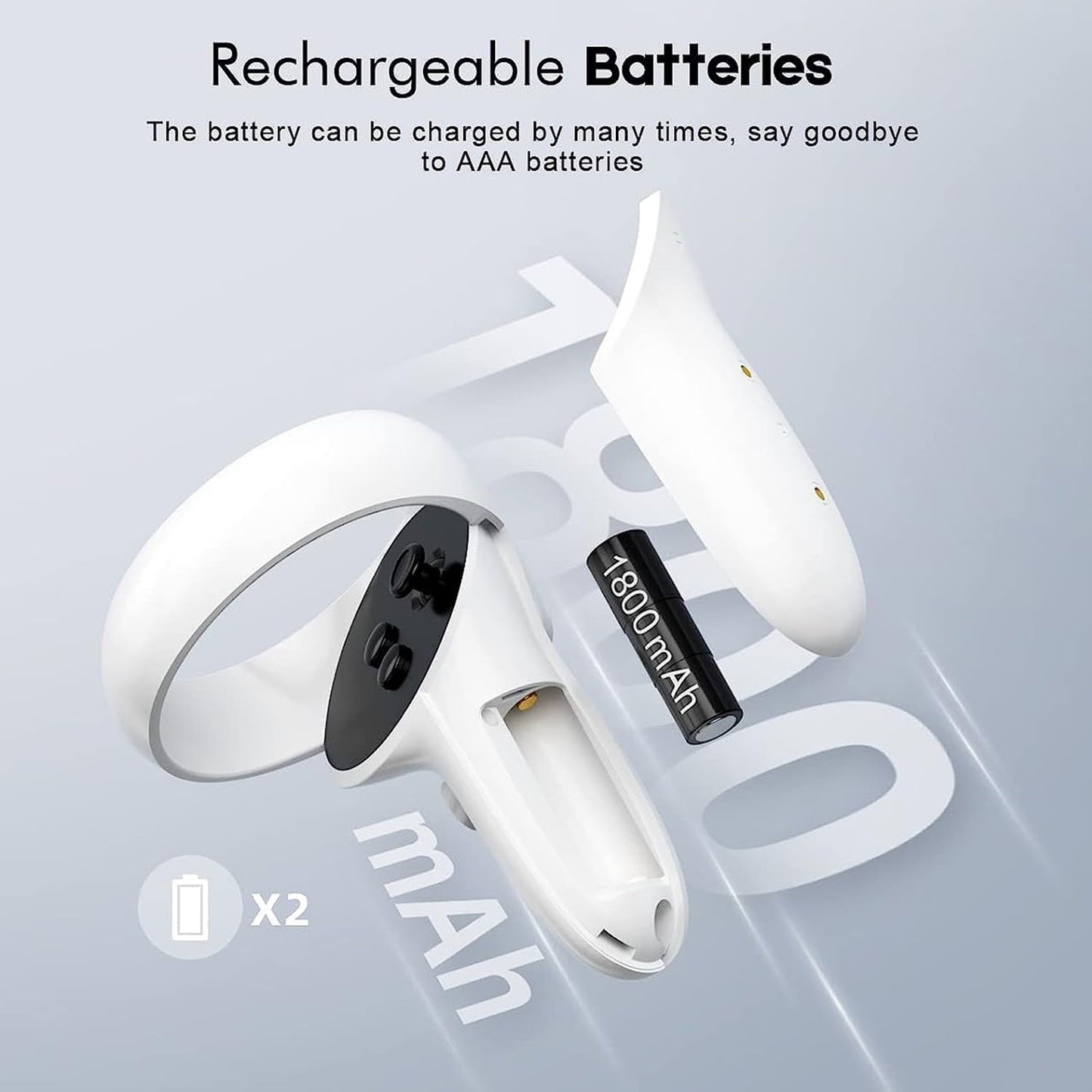 VR Charging Dock for Meta Quest 2 with RGB LED Light  Magnetic Charging Station for Oculus Quest 2 VR Headset and Touch Controllers  with 2 Rechargeable Batteries/Type-C Charger Cable