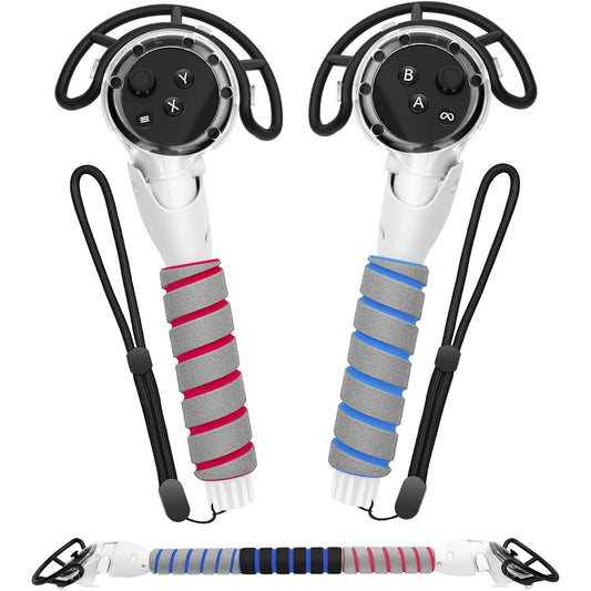 3 in 1 Handle Attachments for Meta Quest 3 Controller Grips Accessories  VR Handle Extender Extension Grips for Oculus Quest 3 Beat Saber  Golf Club  Gorilla Tag Long Arms  Rowing Crew White