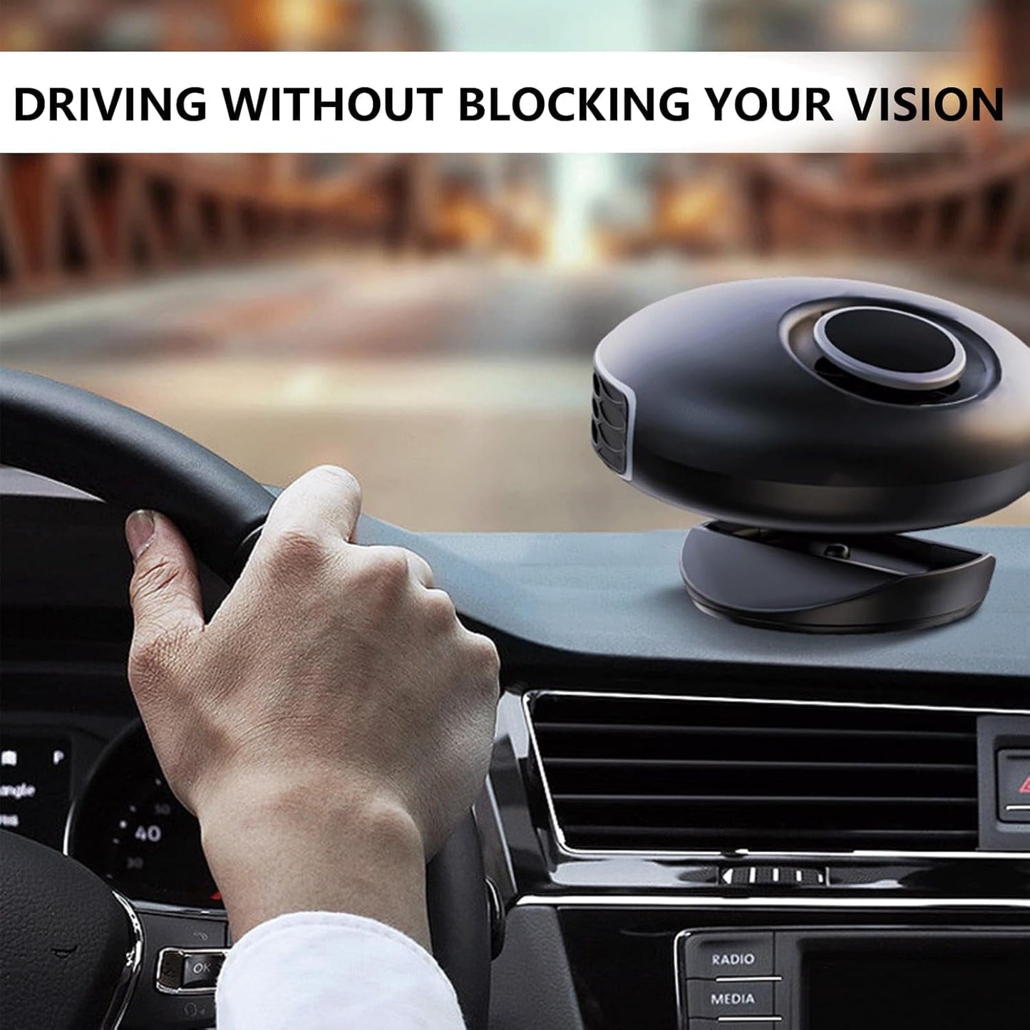 2 in1 Fast Heating and Cooling Car Heaters   Portable Car Heater 12v Car Heater and Defroster  Car Heater That Plugs into Cigarette Lighter 360°Degree Defroster with Rotatable Suction Holder