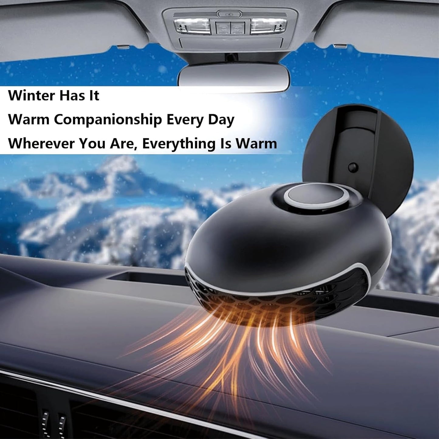 2 in1 Fast Heating and Cooling Car Heaters   Portable Car Heater 12v Car Heater and Defroster  Car Heater That Plugs into Cigarette Lighter 360°Degree Defroster with Rotatable Suction Holder