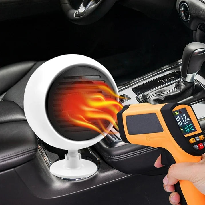 2 In 1 Car Heater Cooler Fan  12V Car Heater Portable 180W Car Air Heater Mini Car Speed Cooling Fan Windshield Defroster Demister 360° Rotatable Heater and Defogger for Car  SUV and more Black
