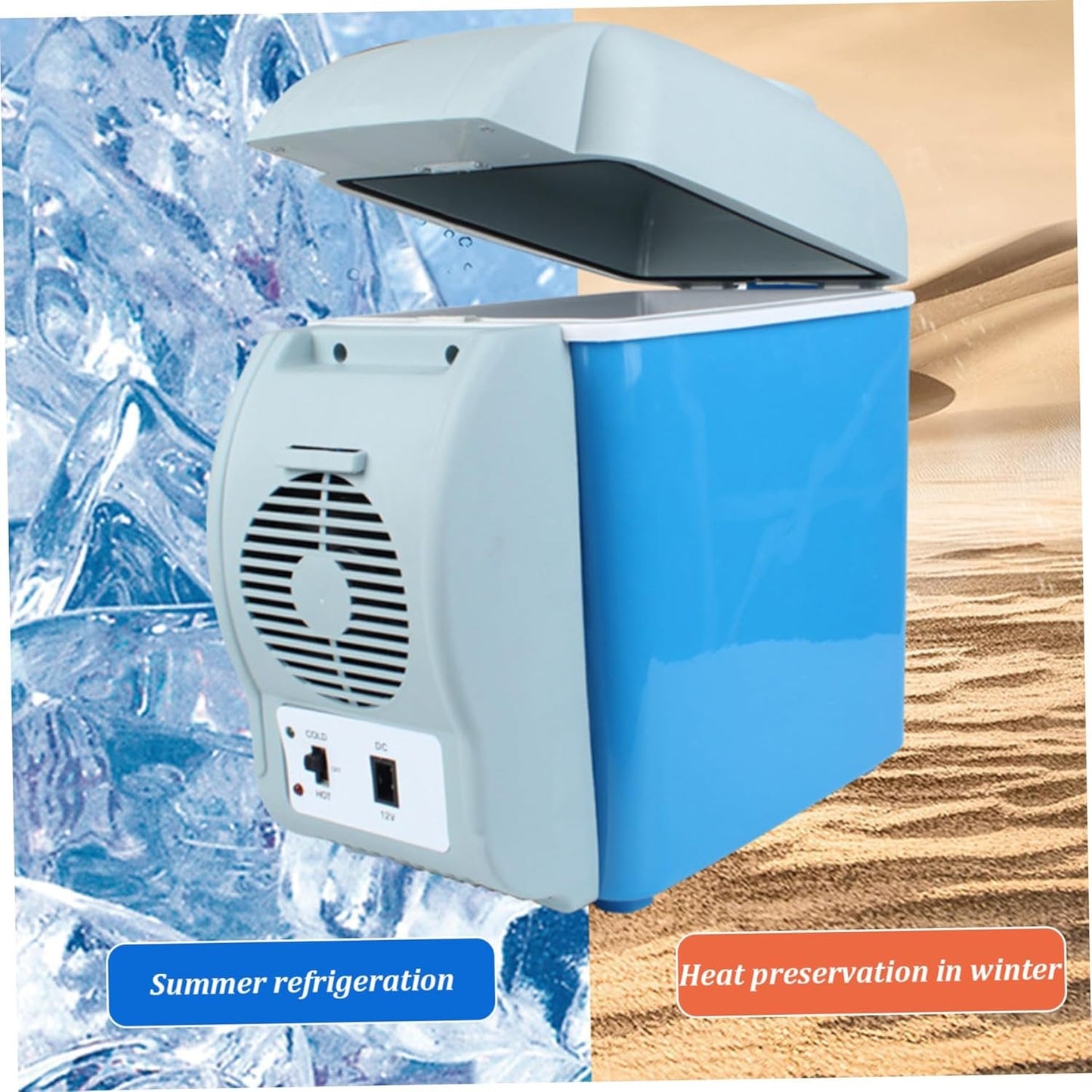 Mini Car Refrigerator 7.5L Car Fridge 12V DC Power Supply Cold Warm Dual Use Electric Cooler Summer Refrigeration Portable Low Noise Car Refrigerator for Cars Vehicles Trucks Car RV Camping Travel