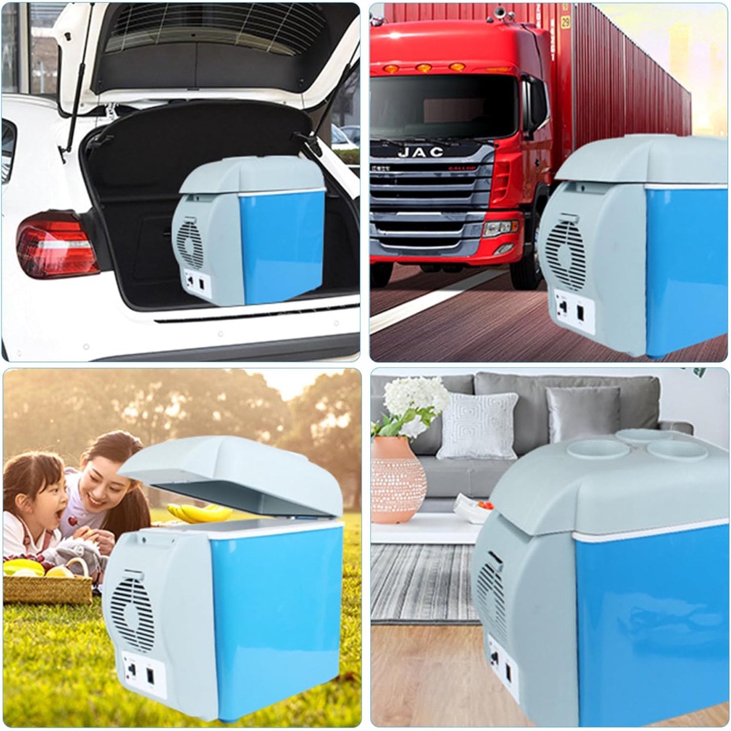 Mini Car Refrigerator 7.5L Car Fridge 12V DC Power Supply Cold Warm Dual Use Electric Cooler Summer Refrigeration Portable Low Noise Car Refrigerator for Cars Vehicles Trucks Car RV Camping Travel
