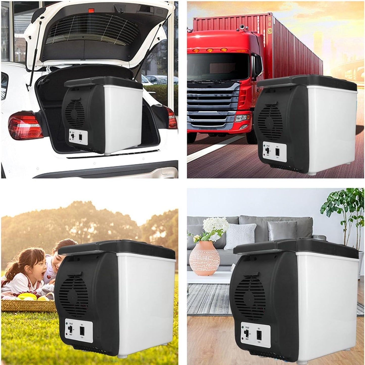 2 in 1 Car Refrigerator Mini 12V 6L Car Refrigerator with Cooler and Warmer Low Noise Cosmetic Food Fridge Fast Cooling Multifunctional Portable Freezer for Car RV Truck  Boat Van Travel Outdoor