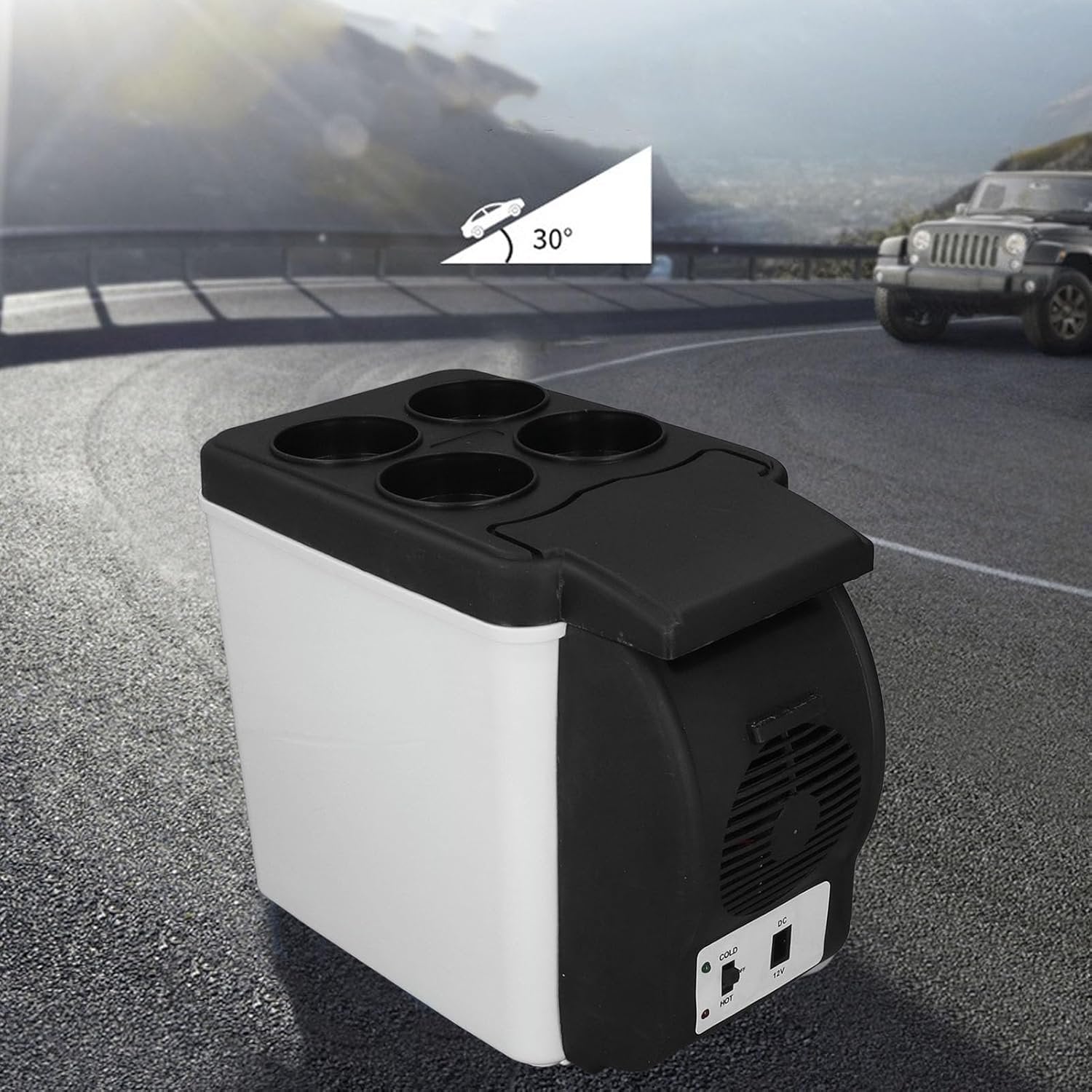 2 in 1 Car Refrigerator Mini 12V 6L Car Refrigerator with Cooler and Warmer Low Noise Cosmetic Food Fridge Fast Cooling Multifunctional Portable Freezer for Car RV Truck  Boat Van Travel Outdoor