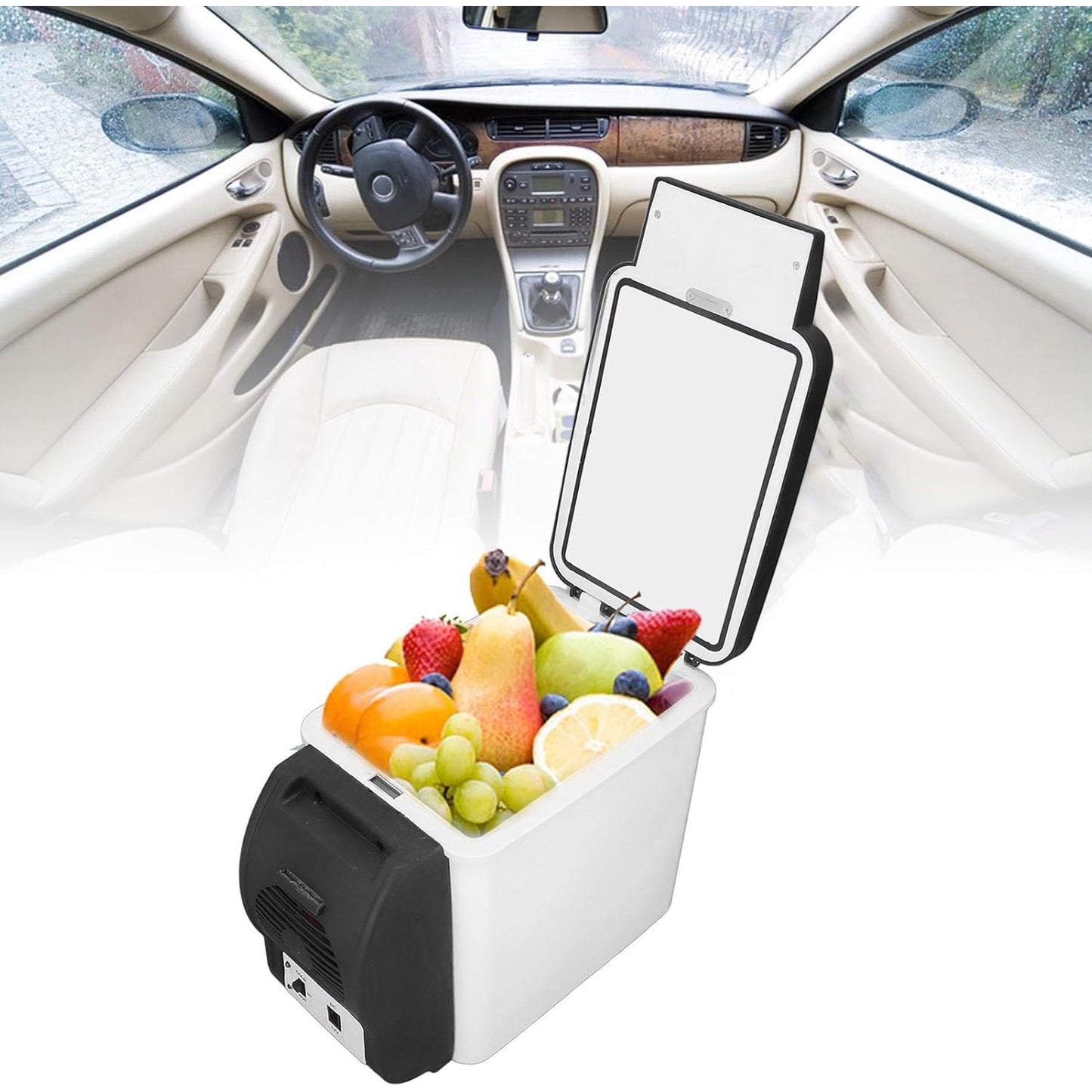 2 in 1 Car Refrigerator Mini 12V 6L Car Refrigerator with Cooler and Warmer Low Noise Cosmetic Food Fridge Fast Cooling Multifunctional Portable Freezer for Car RV Truck  Boat Van Travel Outdoor
