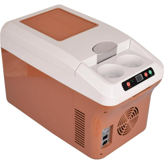 15L Car Refrigerator 12V/24V/110V  Hot Cold Portable Electric Cool Box Mini Fridge Quiet Camping Freezer Vehicle Truck RV Boat Fast Cooling for Both Car And Home Use