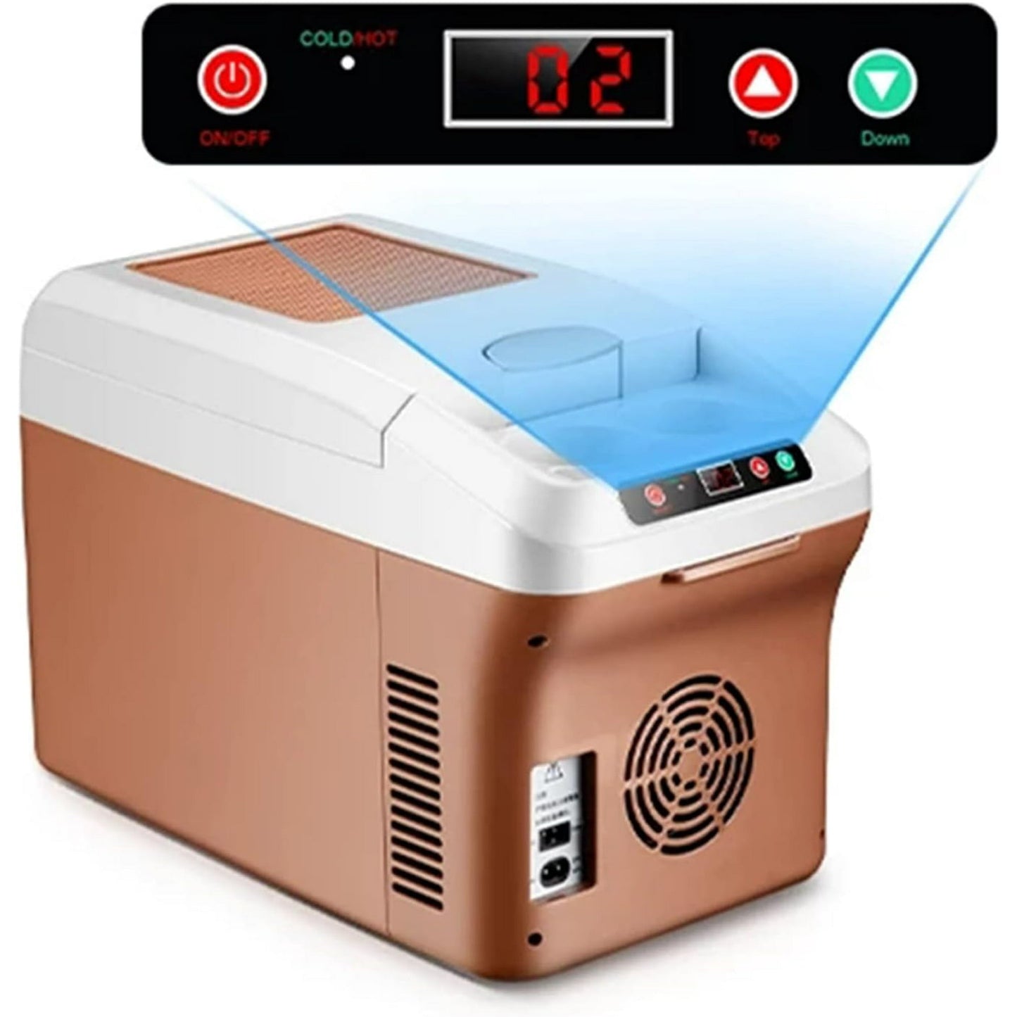 15L Car Refrigerator 12V/24V/110V  Hot Cold Portable Electric Cool Box Mini Fridge Quiet Camping Freezer Vehicle Truck RV Boat Fast Cooling for Both Car And Home Use