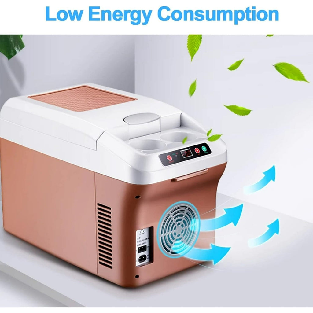 15L Car Refrigerator 12V/24V/110V  Hot Cold Portable Electric Cool Box Mini Fridge Quiet Camping Freezer Vehicle Truck RV Boat Fast Cooling for Both Car And Home Use