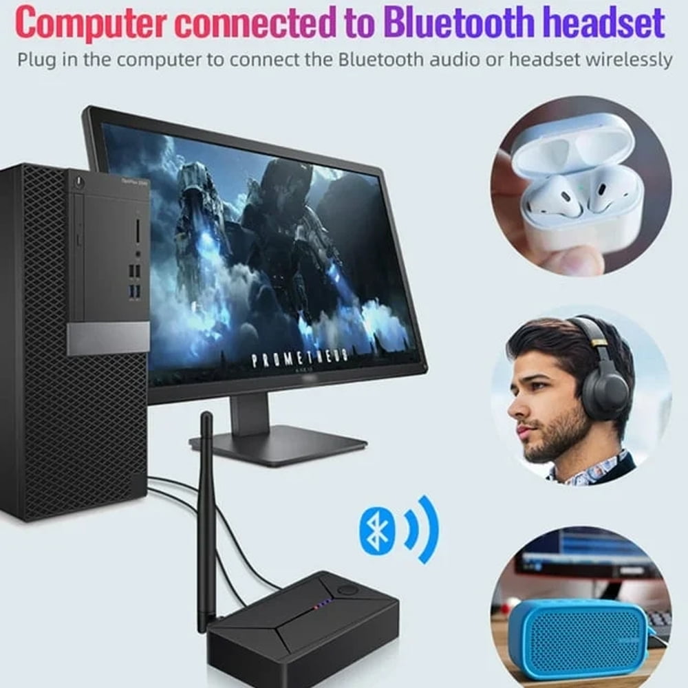 Bluetooth Transmitter Optical Bluetooth Transmitter for TV to Bluetooth Headphone  Low Latency Wireless Audio Adapter with Optical AUX Coaxial Input  Power by USB  Plug n Playr Bluetooth 5.0