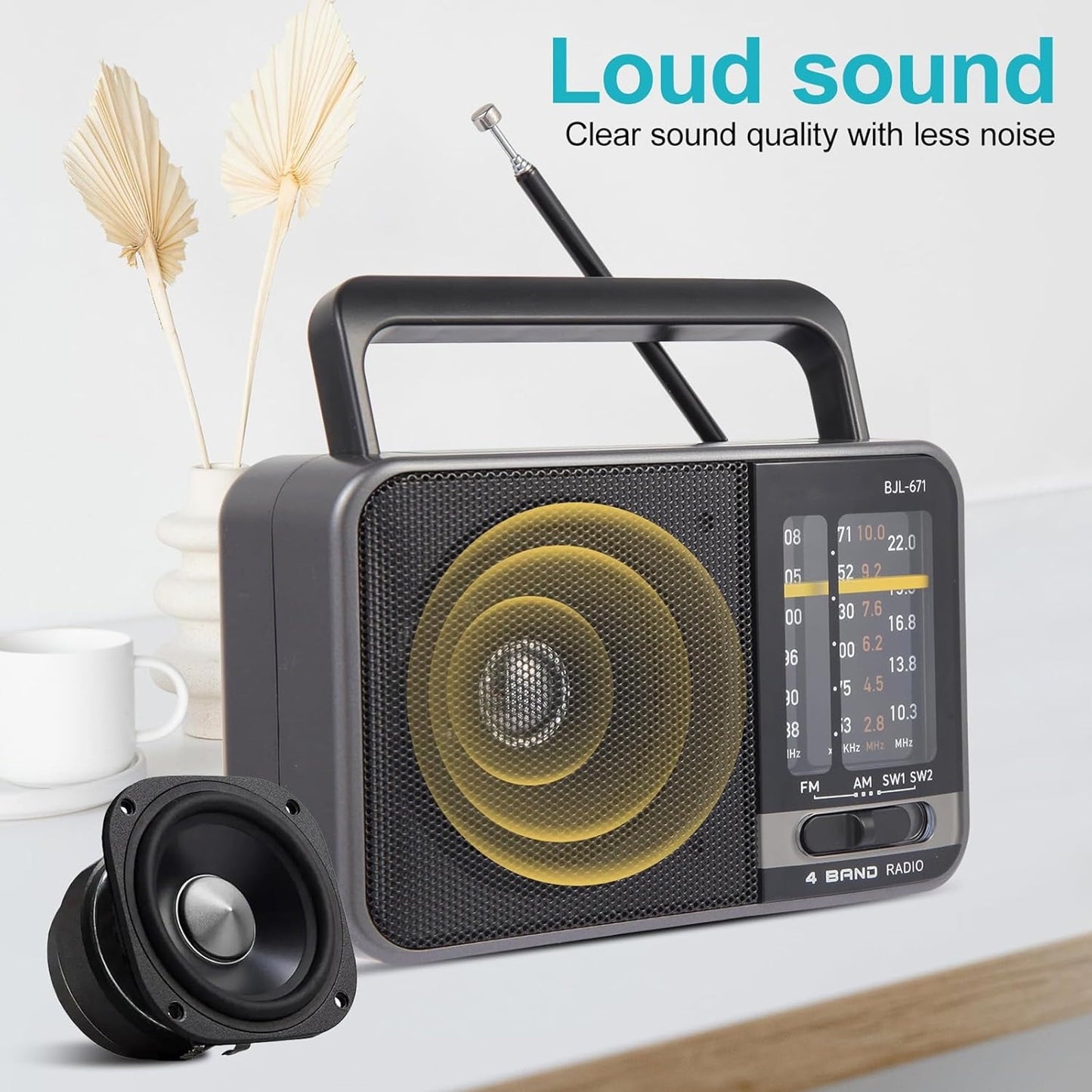 Portable AM / FM Radio Small Operated Analog Radio Portable Shortwave Radio Battery Powered or DC USB Suitable for Home & Outdoor Use Small Gifts for Seniors Elderly