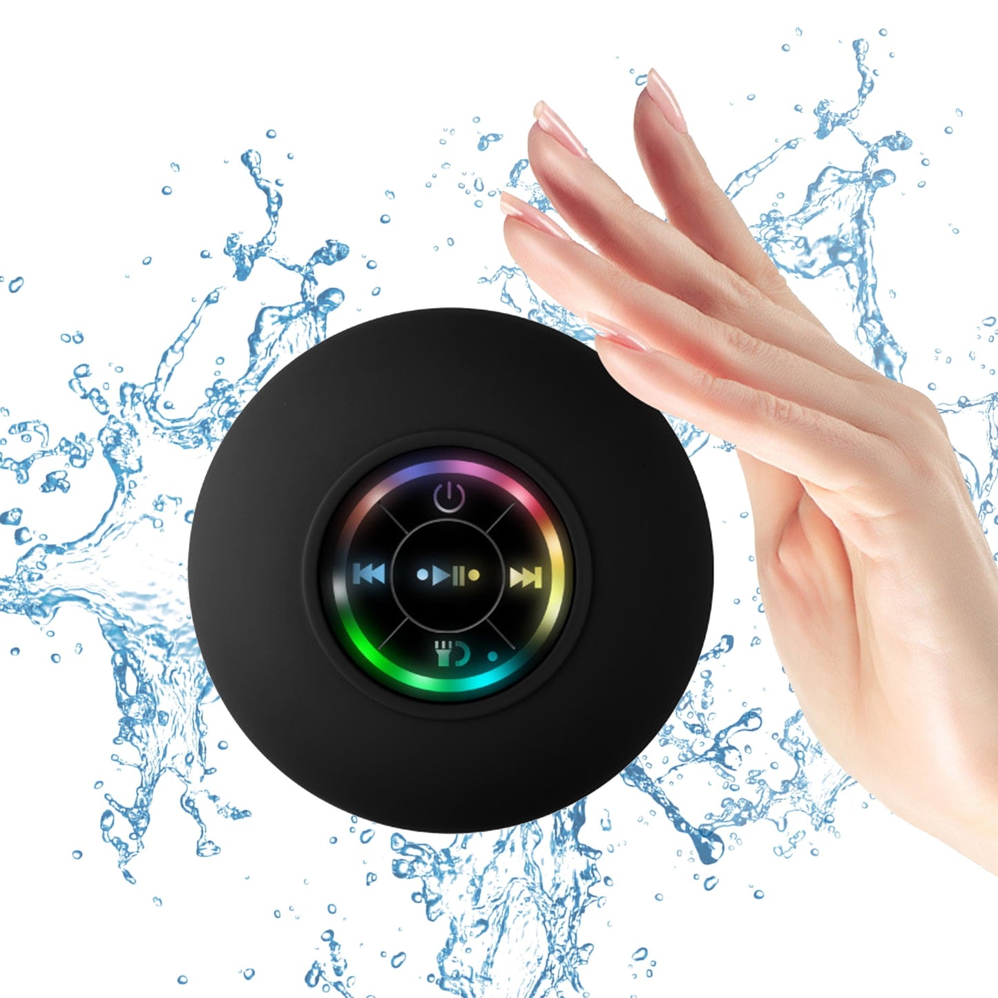 Portable Mini Bluetooth Speaker Waterproof Bathroom Audio Wireless Shower Speakers RGB Light Bluetooth Suction Cup Speaker Enhanced Bass and High Definition Sound