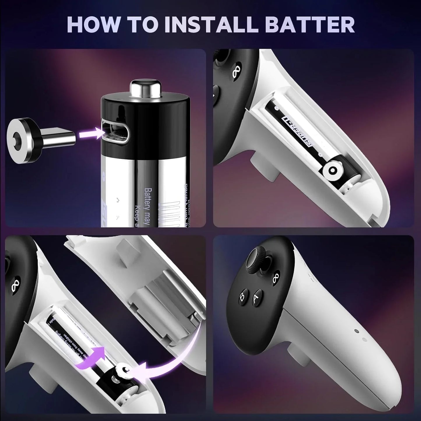 Charging Dock for Oculus/Meta Quest 3- Magnetic Docking Station with LED Light - Headset Display Stand and Controller Mount  2 * 1800Mah Rechargeable Batteries White