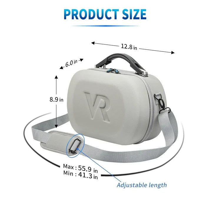 Carrying Case for Meta Quest 3S/Quest 3/Oculus Quest 2/Pico 4/Quest Pro/Vision Pro  Portable Travel Case for Controllers and Other Accessories  Waterproof Shockproof Portable Bag with Mesh Pocket