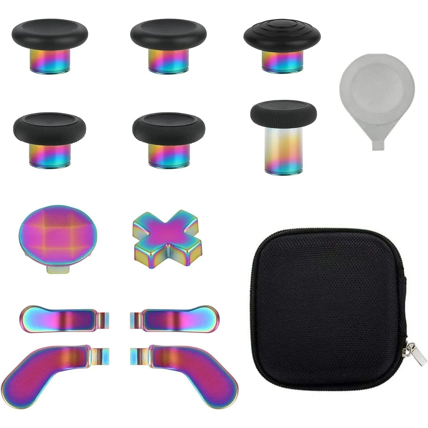 17 in 1 Metal Thumbsticks for Xbox One Elite Series 2  Elite Series 2 Controller Accessory Parts  Gaming Accessory Replacement  Metal Mod 6 Swap Joystick  4 Paddles  2 D-Pads  1 Tool